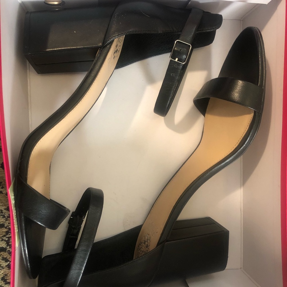 Size 12 Vince Camuto black leather heel